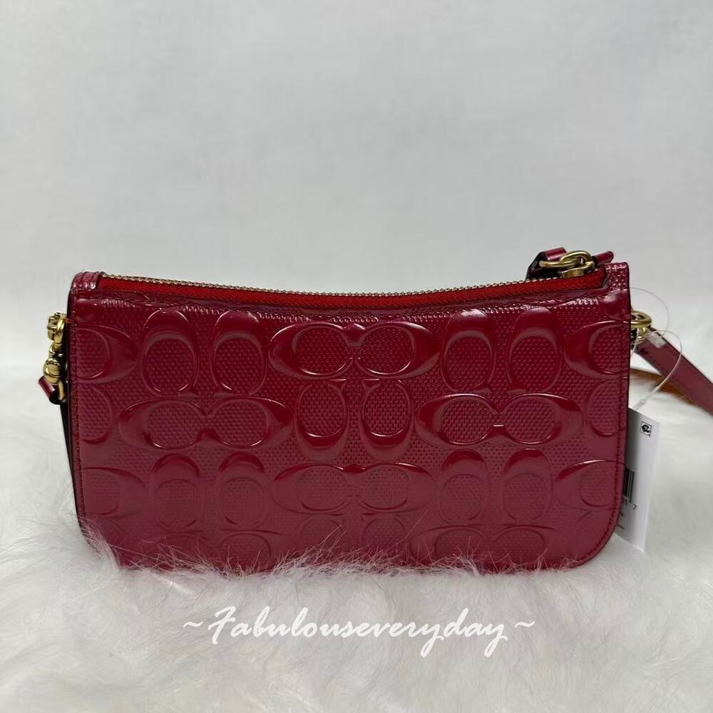 Coach Penn Shoulder Bag In Signature Leather/Gold/Red CCC46 NWT - Picture 5 of 10